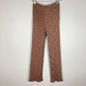 Isalis Lounge Pants Ribbed Marled Knit Flare‎ Leg Pull On Elastic Waist Large